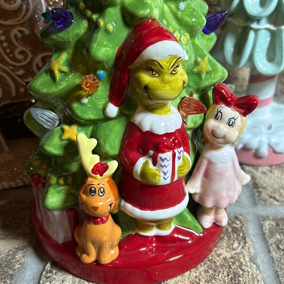 NEW! Vintage Inspired Lighted Ceramic Grinch Max & Cindy Lou Who Christmas Tree - Picture 8 of 9
